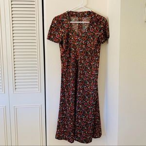 90s vibrant floral dress